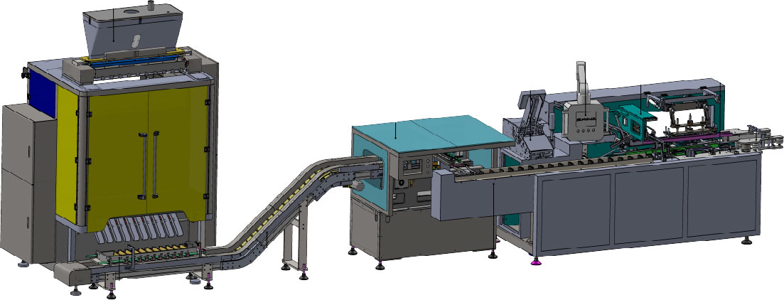 Automatic Stick Pack Sorting and Feeding Cartoning Machine